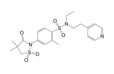 benzenesulfonamide, 4-(4,4-dimethyl-1,1-dioxido-3-oxo-2-isothiazolidinyl)-N-ethyl-2-methyl-N-[2-(4-pyridinyl)ethyl]-