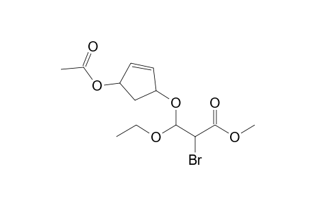 Methyl 3-(4'-acetoxycyclopent-2'-enyloxy)-2-bromo-3-ethoxypropionate