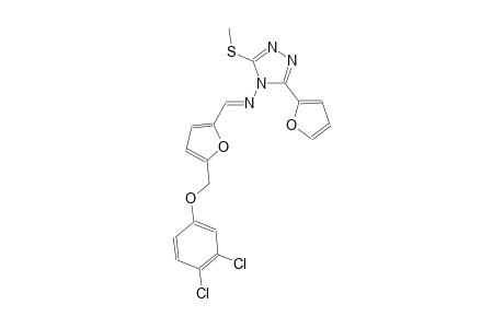 N-((E)-{5-[(3,4-dichlorophenoxy)methyl]-2-furyl}methylidene)-3-(2-furyl)-5-(methylsulfanyl)-4H-1,2,4-triazol-4-amine