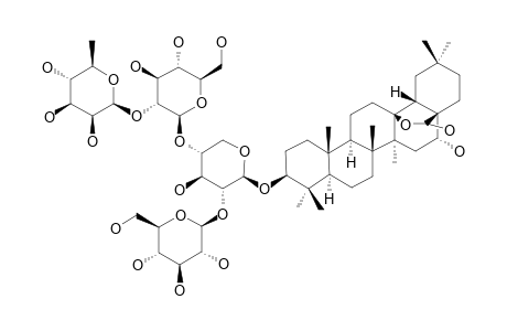 #7;3-BETA-O-{BETA-D-RHAMNOPYRANOSYL-(1->2)-O-BETA-D-GLUCOPYRANOSYL-(1->4)-{O-BETA-D-GLUCOPYRANOSYL-(1->2)}-ALPHA-L-ARABINOPYRANOSYL}-16-ALPHA,28-DIHYDROXY-13-B