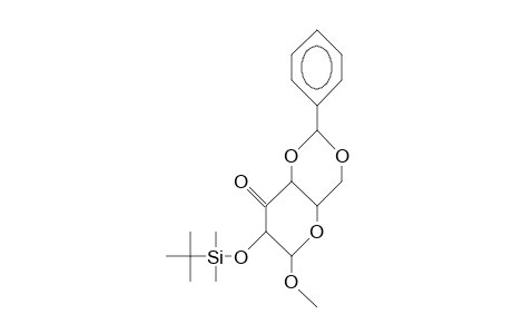 Methyl 4,6-O-benzylidene-2-O-(T-butyl-dimethyl-silyl)-A-D-ribo-hexopyranosid-3-uloside