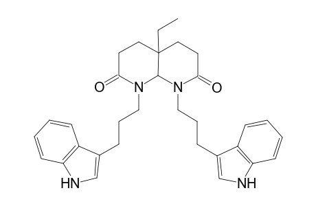 4a-ethyl-1,8-bis[3-(1H-indol-3-yl)propyl]-4,5,6,8a-tetrahydro-3H-1,8-naphthyridine-2,7-dione
