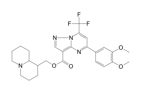 2,3,4,6,7,8,9,9a-octahydro-1H-quinolizin-1-ylmethyl 5-(3,4-dimethoxyphenyl)-7-(trifluoromethyl)pyrazolo[1,5-a]pyrimidine-3-carboxylate