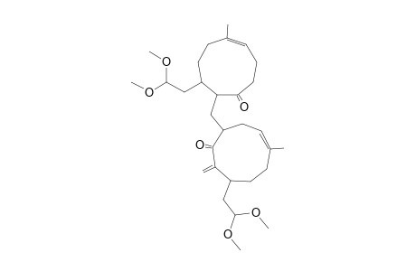 4-[1-Methyl-7-(2-dimethoxy)ethyl-5-oxocyclononen-6-ylmethyl]-1-methyl-7-(2-dimethoxy)ethyl-6-methylene-5-oxocyclononene