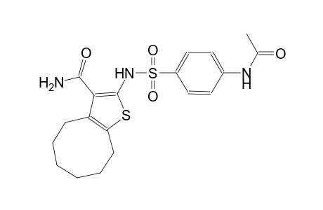 2-({[4-(acetylamino)phenyl]sulfonyl}amino)-4,5,6,7,8,9-hexahydrocycloocta[b]thiophene-3-carboxamide