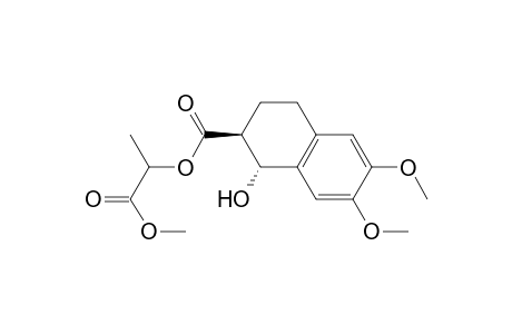 2-Naphthalenecarboxylic acid, 1,2,3,4-tetrahydro-1-hydroxy-6,7-dimethoxy-, 2-methoxy-1-methyl-2-oxoethyl ester, [1R-[1.alpha.,2.beta.(S*)]]-
