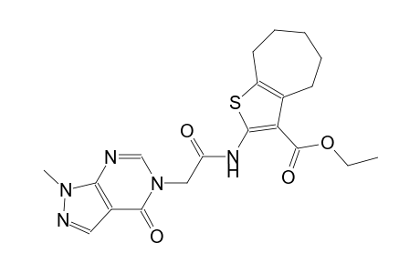 ethyl 2-{[(1-methyl-4-oxo-1,4-dihydro-5H-pyrazolo[3,4-d]pyrimidin-5-yl)acetyl]amino}-5,6,7,8-tetrahydro-4H-cyclohepta[b]thiophene-3-carboxylate