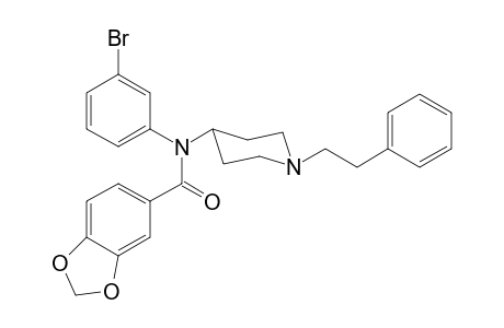 N-(3-Bromophenyl)-N-(1-(2-phenylethyl)piperidin-4-yl)-1,3-benzodioxole-5-carboxamide
