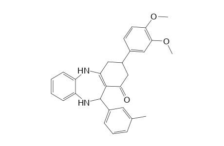 3-(3,4-Dimethoxyphenyl)-11-(3-methylphenyl)-2,3,4,5,10,11-hexahydro-1H-dibenzo[b,e][1,4]diazepin-1-one