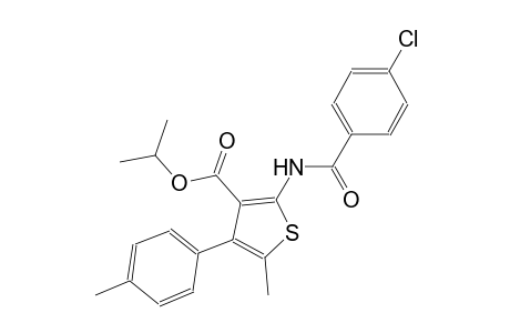 isopropyl 2-[(4-chlorobenzoyl)amino]-5-methyl-4-(4-methylphenyl)-3-thiophenecarboxylate