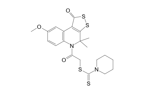 2-(8-Methoxy-4,4-dimethyl-1-oxo-1,4-dihydro-5H-[1,2]dithiolo[3,4-c]quinolin-5-yl)-2-oxoethyl 1-piperidinecarbodithioate