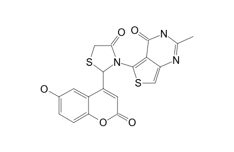 5-[2-(6-HYDROXY-2-OXO-2H-CHROMEN-4-YL)-4-OXOTHIAZOLIDIN-3-YL]-2-METHYLTHIENO-[3,4-D]-PYRIMIDIN-4(3H)-ONE