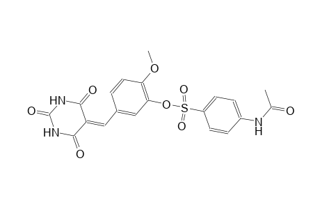 2-methoxy-5-[(2,4,6-trioxotetrahydro-5(2H)-pyrimidinylidene)methyl]phenyl 4-(acetylamino)benzenesulfonate