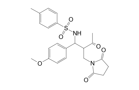 N-(2-((2,5-dioxopyrrolidin-1-yl)methyl)-1-(4-methoxyphenyl)-3-oxobutyl)-4-methylbenzenesulfonamide