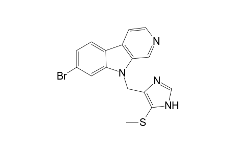 7-Bromanyl-9-[(4-methylsulfanyl-1H-imidazol-5-yl)methyl]pyrido[3,4-b]indole