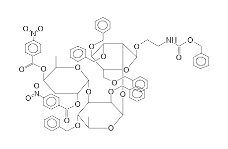 2-BENZYLOXYCARBONYLAMINOETHYL 2-O-[2,4-DI-O-BENZYL-3-O-(3,6-DIDEOXY-2,4-DI-O-PARA-NITROBENZOYL-ALPHA-D-XYLOHEXOPYRANOSYL)-BETA-L-RHAMNOPYRANOSYL]-3,4,6-TRI-O-BENZYL-ALPHA-D-MANNOPYRANOSIDE