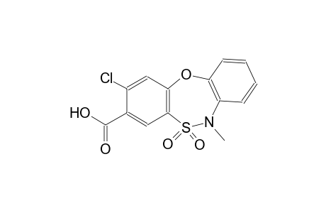 6H-dibenzo[b,f][1,4,5]oxathiazepine-3-carboxylic acid, 2-chloro-6-methyl-, 5,5-dioxide