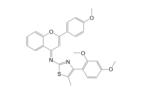 N-[4-(2,4-dimethoxyphenyl)-5-methyl-1,3-thiazol-2-yl]-N-[(4E)-2-(4-methoxyphenyl)-4H-chromen-4-ylidene]amine