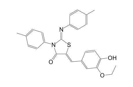 (2Z,5Z)-5-(3-ethoxy-4-hydroxybenzylidene)-3-(4-methylphenyl)-2-[(4-methylphenyl)imino]-1,3-thiazolidin-4-one