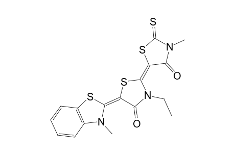 (2Z,5Z)-3-ethyl-2-(4-keto-3-methyl-2-thioxo-thiazolidin-5-ylidene)-5-(3-methyl-1,3-benzothiazol-2-ylidene)thiazolidin-4-one