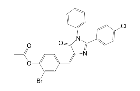 (E)-2-bromo-4-[(2-(4-chlorophenyl)-5-oxo-1-phenyl-1H-imidazol-4(5H)-ylidene)methyl]phenyl acetate