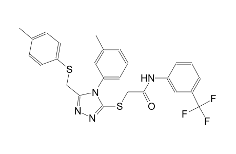 2-[(4-(3-methylphenyl)-5-{[(4-methylphenyl)sulfanyl]methyl}-4H-1,2,4-triazol-3-yl)sulfanyl]-N-[3-(trifluoromethyl)phenyl]acetamide