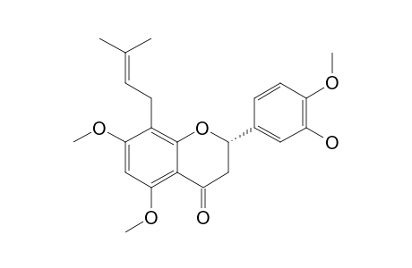 5-O-METHYL-GLOVANON;(S)-2,3-DIHYDRO-2-(3-HYDROXY-4-METHOXYPHENYL)-5,7-DIMETHOXY-8-(3-METHYL-2-BUTENYL)-4H-1-BENZOPYRAN-4-ONE