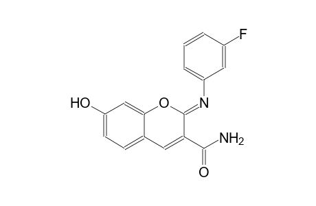 (2Z)-2-[(3-fluorophenyl)imino]-7-hydroxy-2H-chromene-3-carboxamide