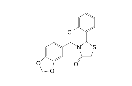 (+/-)-3-((Benzo[d][1,3]dioxol-6-yl)methyl)-2-(2-chlorophenyl)thiazolidin-4-one