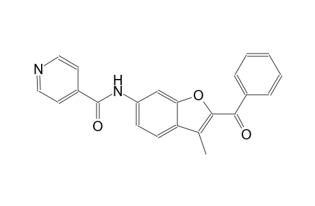 4-pyridinecarboxamide, N-(2-benzoyl-3-methyl-6-benzofuranyl)-