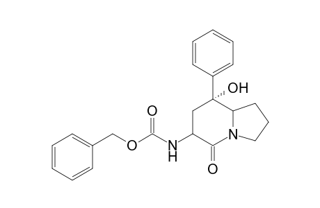(6S,8R,8aR)-(+-)-6-Benzyloxycarbonylamino-8-hydroxy-8-phenylindolizin-5-one