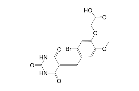 {5-bromo-2-methoxy-4-[(2,4,6-trioxotetrahydro-5(2H)-pyrimidinylidene)methyl]phenoxy}acetic acid