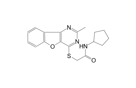 N-cyclopentyl-2-[(2-methyl[1]benzofuro[3,2-d]pyrimidin-4-yl)sulfanyl]acetamide