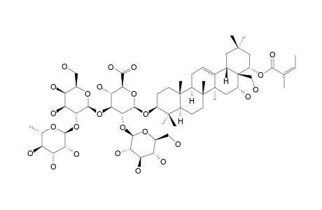 #2;MAETENOSIDE-B;3-O-[ALPHA-L-RHAMNOPYRANOSYL-(1->2)-BETA-D-GALACTOPYRANOSYL-(1->3)]-[BETA-D-GLUCOPYRANOSYL-(1->2)]-BETA-D-GLUCURONOPYRANOSYL-CAMELLIAGENIN-A-2