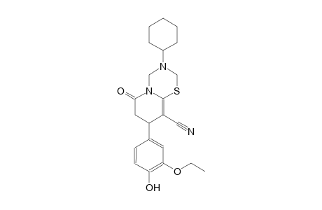 2H,6H-pyrido[2,1-b][1,3,5]thiadiazine-9-carbonitrile, 3-cyclohexyl-8-(3-ethoxy-4-hydroxyphenyl)-3,4,7,8-tetrahydro-6-oxo-