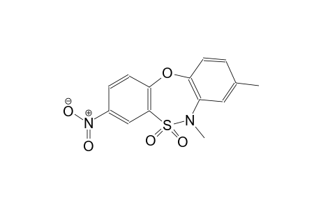 6H-dibenzo[b,f][1,4,5]oxathiazepine, 6,8-dimethyl-3-nitro-, 5,5-dioxide