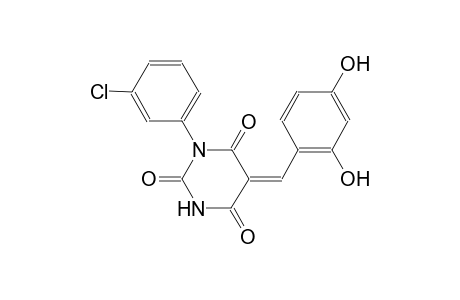 (5Z)-1-(3-chlorophenyl)-5-(2,4-dihydroxybenzylidene)-2,4,6(1H,3H,5H)-pyrimidinetrione