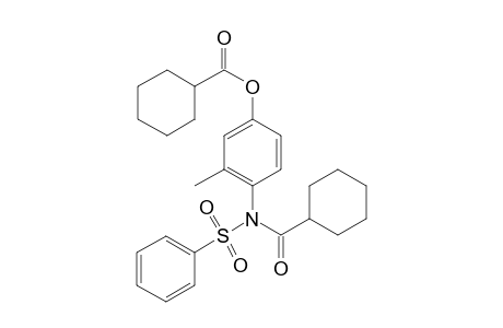 4-[N-(benzenesulfonyl)cyclohexaneamido]-3-methylphenyl cyclohexanecarboxylate