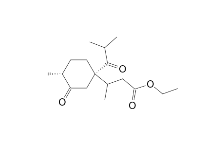 Cyclohexanepropanoic acid, .beta.,4-dimethyl-1-(2-methyl-1-oxopropyl)-3-oxo-, ethyl ester, [1.alpha.(S*),4.alpha.]-(.+-.)-
