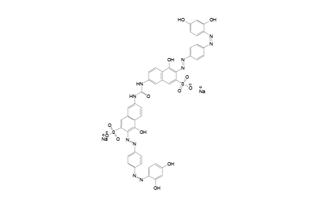 Disodium 3-({4-[(2,4-dihydroxyphenyl)diazenyl]phenyl}diazenyl)-7-[({[6-({4-[(2,4-dihydroxyphenyl)diazenyl]phenyl}diazenyl)-5-hydroxy-7-sulfonato-2-naphthyl]amino}carbonyl)amino]-4-hydroxy-2-naphthalenesulfonate