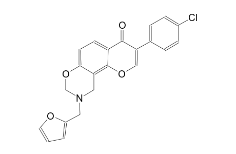 4H,8H-pyrano[2,3-f][1,3]benzoxazin-4-one, 3-(4-chlorophenyl)-9-(2-furanylmethyl)-9,10-dihydro-
