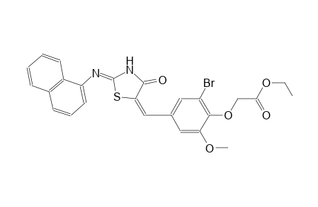 ethyl (2-bromo-6-methoxy-4-{(E)-[(2Z)-2-(1-naphthylimino)-4-oxo-1,3-thiazolidin-5-ylidene]methyl}phenoxy)acetate