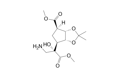 (-)-(1R,2S,3R,4S,1'S)-2,3-Isopropylidenedioxy-4-(1'-aminomethyl-1'-hydroxy-1'-methoxycarbonylmethyl)cyclopentane-1-carboxylic acid methyl ester