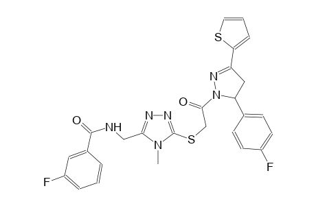benzamide, 3-fluoro-N-[[5-[[2-[5-(4-fluorophenyl)-4,5-dihydro-3-(2-thienyl)-1H-pyrazol-1-yl]-2-oxoethyl]thio]-4-methyl-4H-1,2,4-triazol-3-yl]methyl]-
