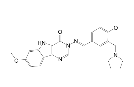 7-methoxy-3-({(E)-[4-methoxy-3-(1-pyrrolidinylmethyl)phenyl]methylidene}amino)-3,5-dihydro-4H-pyrimido[5,4-b]indol-4-one