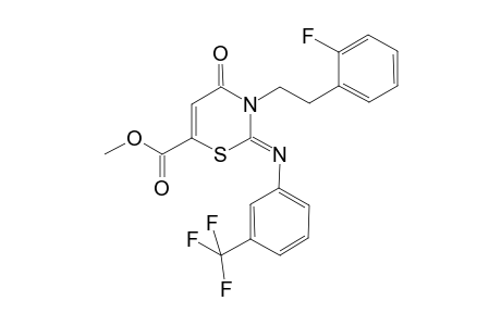 2H-1,3-Thiazine-6-carboxylic acid, 3-[2-(2-fluorophenyl)ethyl]-3,4-dihydro-4-oxo-2-[[3-(trifluoromethyl)phenyl]imino]-, methyl ester