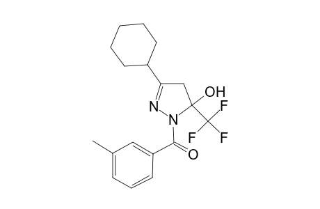 Methanone, (3-cyclohexyl-5-trifluoromethyl-5-hydroxy-2-pyrazolin-1-yl)(3-methylphenyl)-
