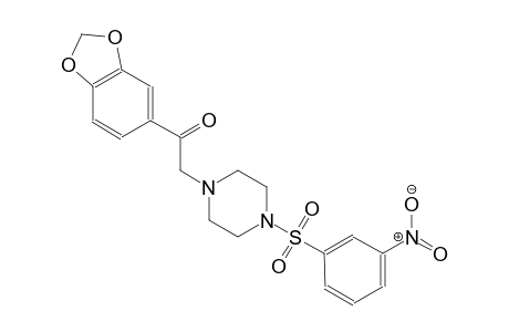 ethanone, 1-(1,3-benzodioxol-5-yl)-2-[4-[(3-nitrophenyl)sulfonyl]-1-piperazinyl]-