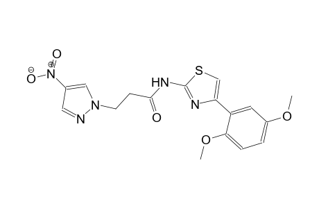 N-[4-(2,5-dimethoxyphenyl)-1,3-thiazol-2-yl]-3-(4-nitro-1H-pyrazol-1-yl)propanamide