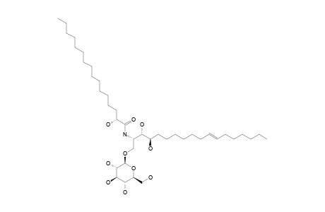 POLYGALACEREBROSIDE;1-O-BETA-D-GLUCOPYRANOSYL-(2-S,3-S,4-R,11-E)-2-[(2'-R)-2'-HYDROXYPALMITOYLAMINO]-11-OCTADECENE-1,3,4-TRIOL